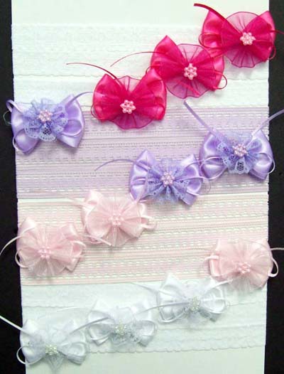 Hair Accessories Girls Headbands - With BEADS, Lace & Ribbon