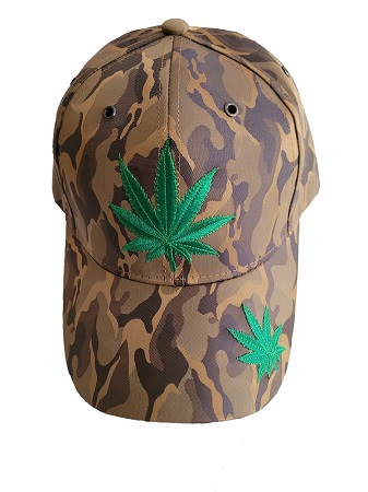 Marijuana Weed Embroidered Baseball CAPS - Camo Color