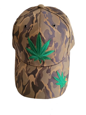 Marijuana Weed Embroidered BASEBALL Caps - Camo Color