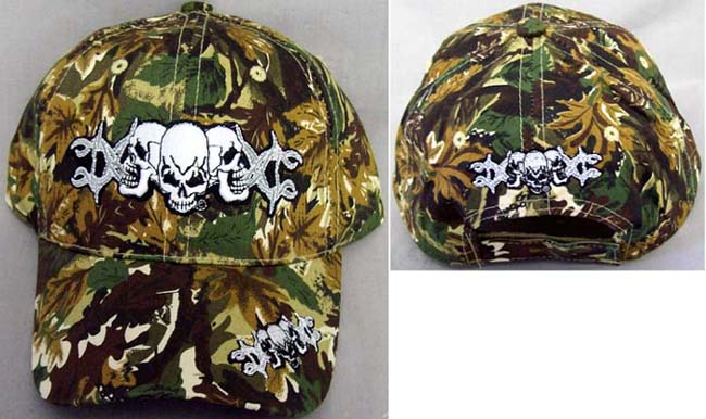 ''SKULL''  Baseball Caps Embroidered - Green Color