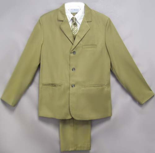 5Pc Boys  DRESS Suit  - Olive Color. Sizes: 16-18  ( # 5956-O)