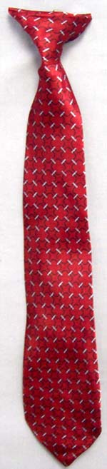 Boys  RED Neck-Ties With Clip-On - In Prints