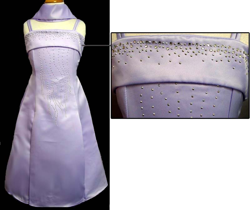 'EVANA III''Girls Party Dress With Rhinestones.  4-14 Lavender