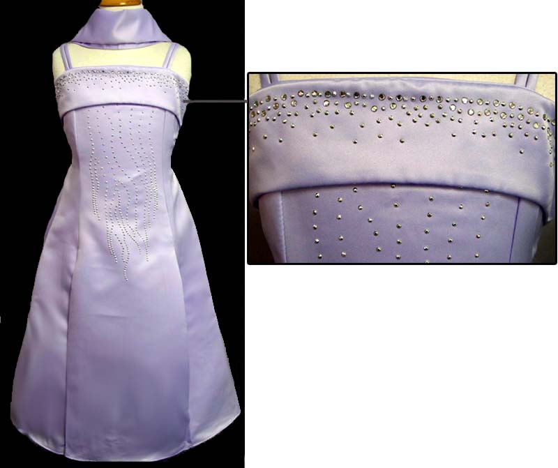 'EVANA III''Girls Party DRESS With Rhinestones.  4-14 Lavender