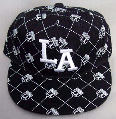 ''Los Angeles'' Flat Brim Embroidered  FITTED CAPs