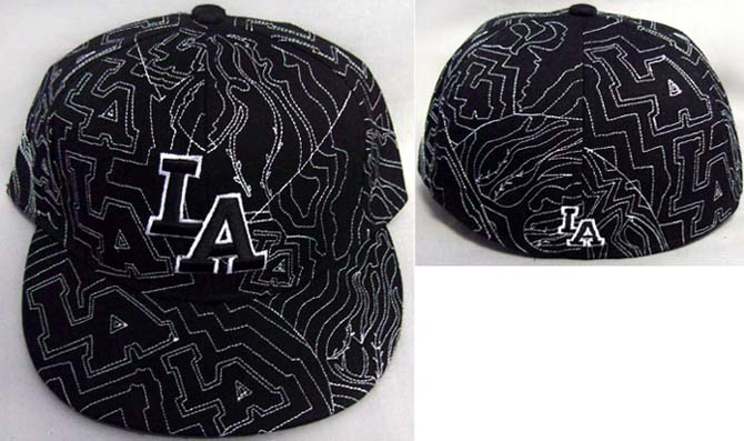 ''Los Angeles'' Flat Brim Embroidered FITTED CAPs