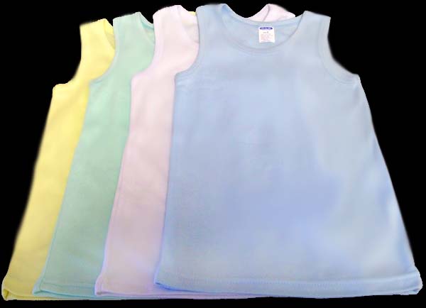 Kids  Sleeveless T SHIRTs In Solid Colors - (Sizes: 4-6)