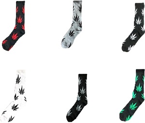 Marijuana Weed Pot SOCKS  - 12 Pairs Pack Mixed Colors