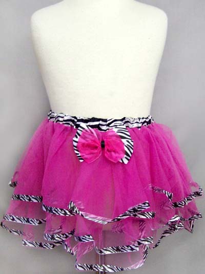 Dance Wear - 3 Layer Tutu SKIRT  Fuchsia - Zebra Prints ( #C28279