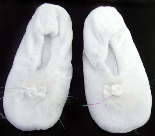 Dance Wear - White Ballerina SLIPPERS ( # CBS27604W)