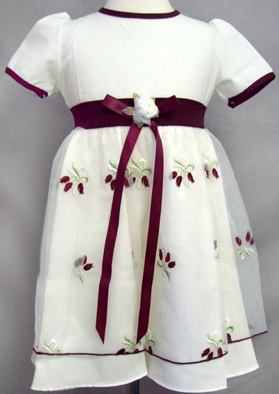 Girls Embroidered Organza DRESS - Sizes: 2-10