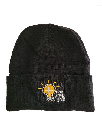 God Is My Light Christian Embroidered Beanies For Adults - BLACK