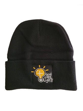 God Is My Light Christian Embroidered Beanies For ADULTs - Black