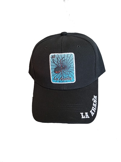 La Arana Loteria Embroidered & Printed BASEBALL Cap - Black