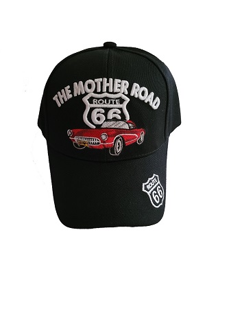 Route 66 The Mother Road BASEBALL Caps - Red Sports  Car