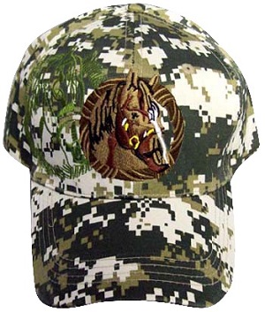 Horse  Native Pride  BASEBALL  CAPs Embroidered  ...Green Camo