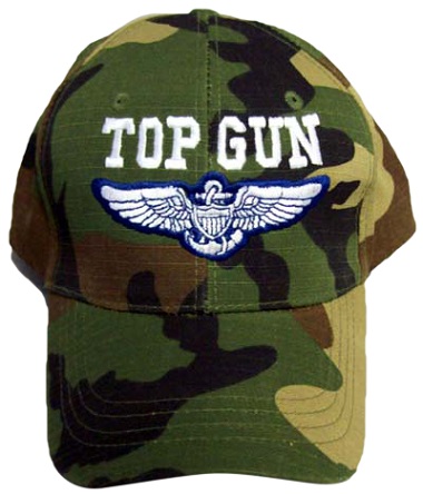 Top Gun Military  BASEBALL Caps  Embroidered - Green Camo