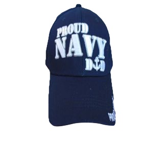 Proud Navy Embroidered Military BASEBALL Caps - Navy Color