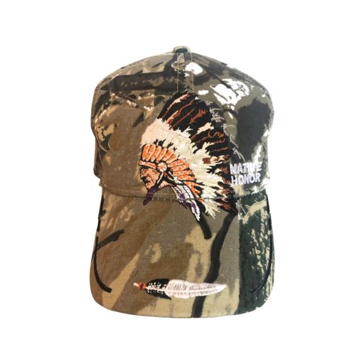 Indian Chief With Head DRESS Native Pride Cap - Camo Color