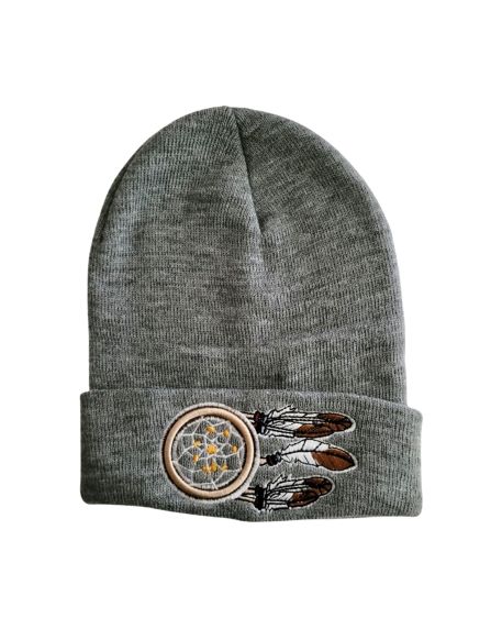 DREAM Catcher Embroidered Beanies - Grey Color