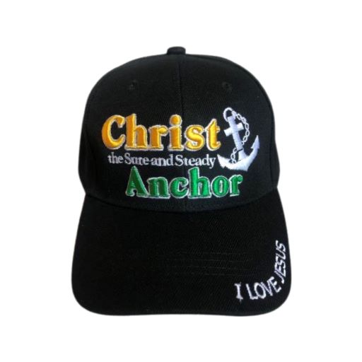 Christ Anchor ...... Christian  Embroidered BASEBALL CAPs - Black