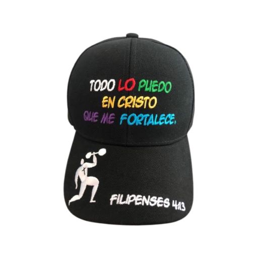 Todo Lo Puedo Spanish  Christian Embroidered BASEBALL Caps