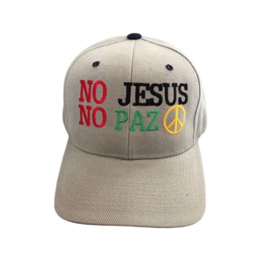 No Jesus No Paz Spanish Christian BASEBALL Cap - Khaki