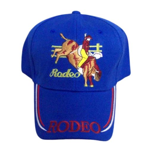 Rodeo Embroidered BASEBALL Caps -  Cowboy Riding Bull