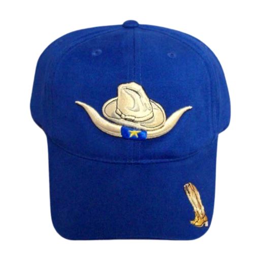 Rodeo Embroidered Baseball Caps ....... Hat, Horn & BOOT - Blue