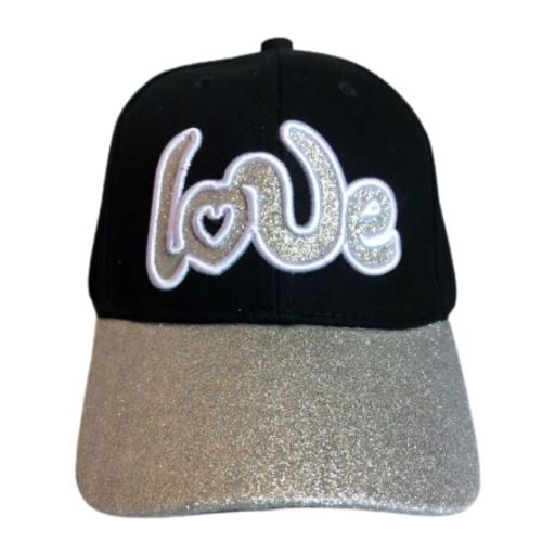 LOVE  Women's BASEBALL Caps Embroidered  - With Silver Visor