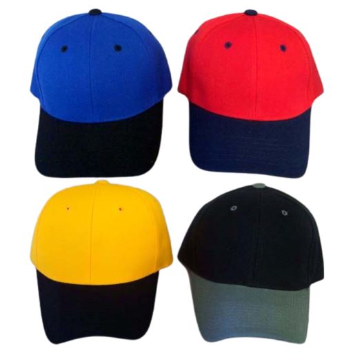Adult BASEBALL Caps In Solid 2-Tone Colors