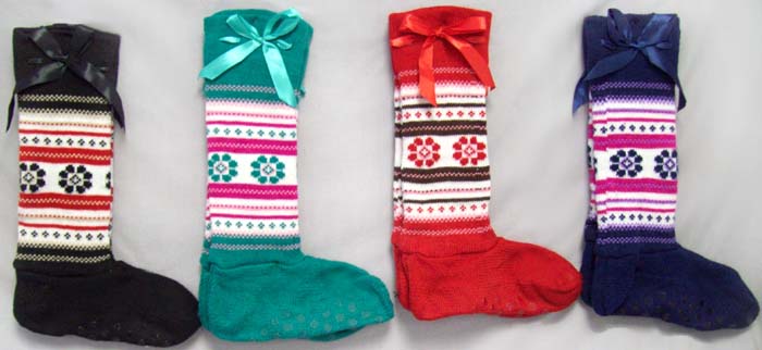 Winter Boot SOCKS For Girls Knitted -  Size: Large  ( # WF1150)