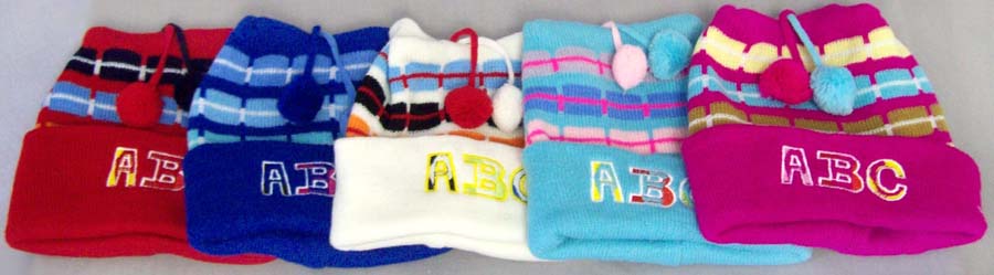 ''ABC''  Kids Knitted Winter Caps - BABY Beanies  ( # WH3207)