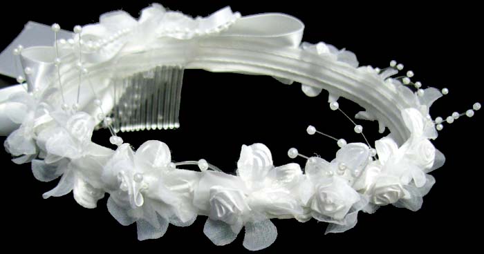 HAIR Accessories Embellished Crown For Girls - White Color