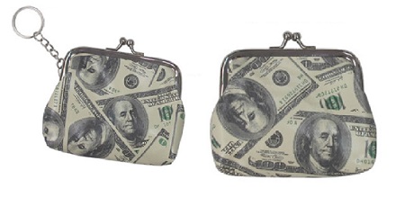 Coin Purse Bag  100's Money KEYCHAIN