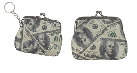 Coin PURSE Bag  100's Money Keychain