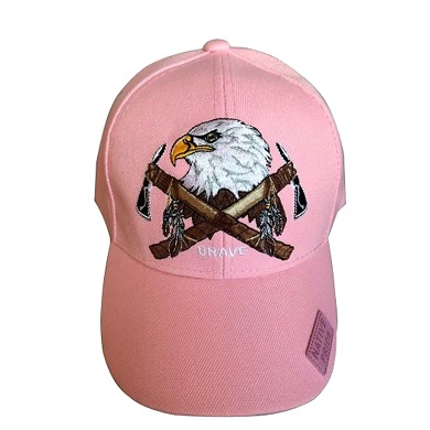 2 Axes & Eagle Native Pride Embroidered BASEBALL Caps -Pink Color