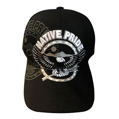 Flying Eagle Native Pride Embroidered BASEBALL Caps -  Black
