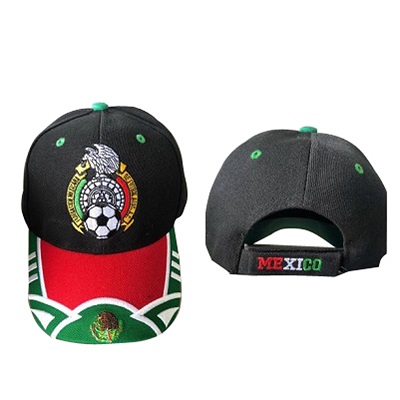 ''Mexico SOCCER''  Embroidered Snap Back Baseball Caps - Black