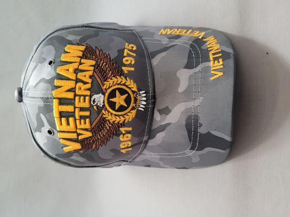 Vietnam Veteran Military BASEBALL Cap - Grey Camo