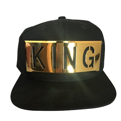 KING Flat Brim Baseball CAP With Gold Metal Lettering