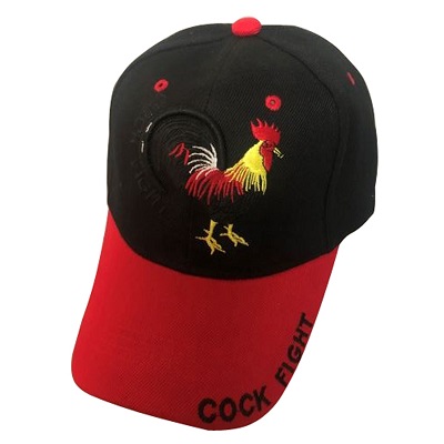 Rooster Cock Fight Embroidered Baseball Caps