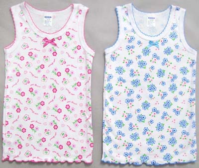 Girls Sleeveless Tops In FLOWER Prints - Sizes: 1-3 ( # 3003)