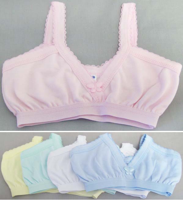 Girls Trainer BRA Tops In Solid Colors - Sizes:14-16  ( # 8004)