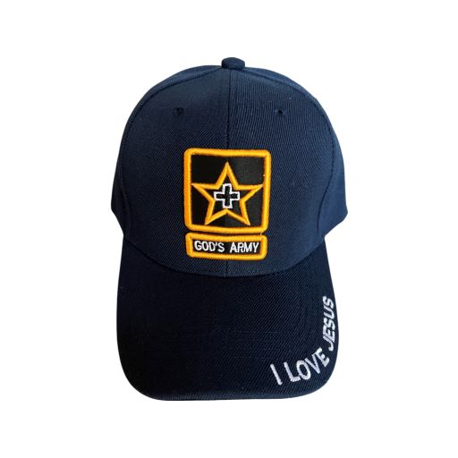 God's Army  Christian BASEBALL  CAP Embroidered  - Navy Color