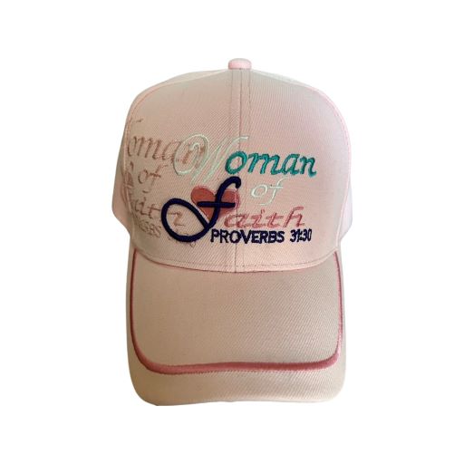 Woman of Faith Embroidered Christian CAPS - Pink Color