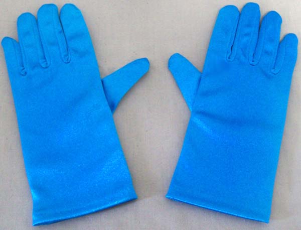 Girls Satin GLOVES In Color - Turquoise   ( # 701G-2BL)