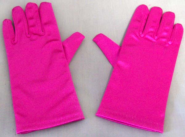 Girls Satin GLOVES In Color - Fuchsia   ( # 701G-2BL)