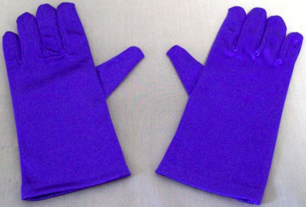 Girls Satin GLOVES In Color - Purple   ( # 701G-2BL)