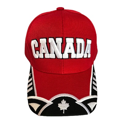 Canada Country Embroidered BASEBALL Caps - Red Color